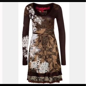 🌟3/$20 Desigual Lanoria dress small brown lace